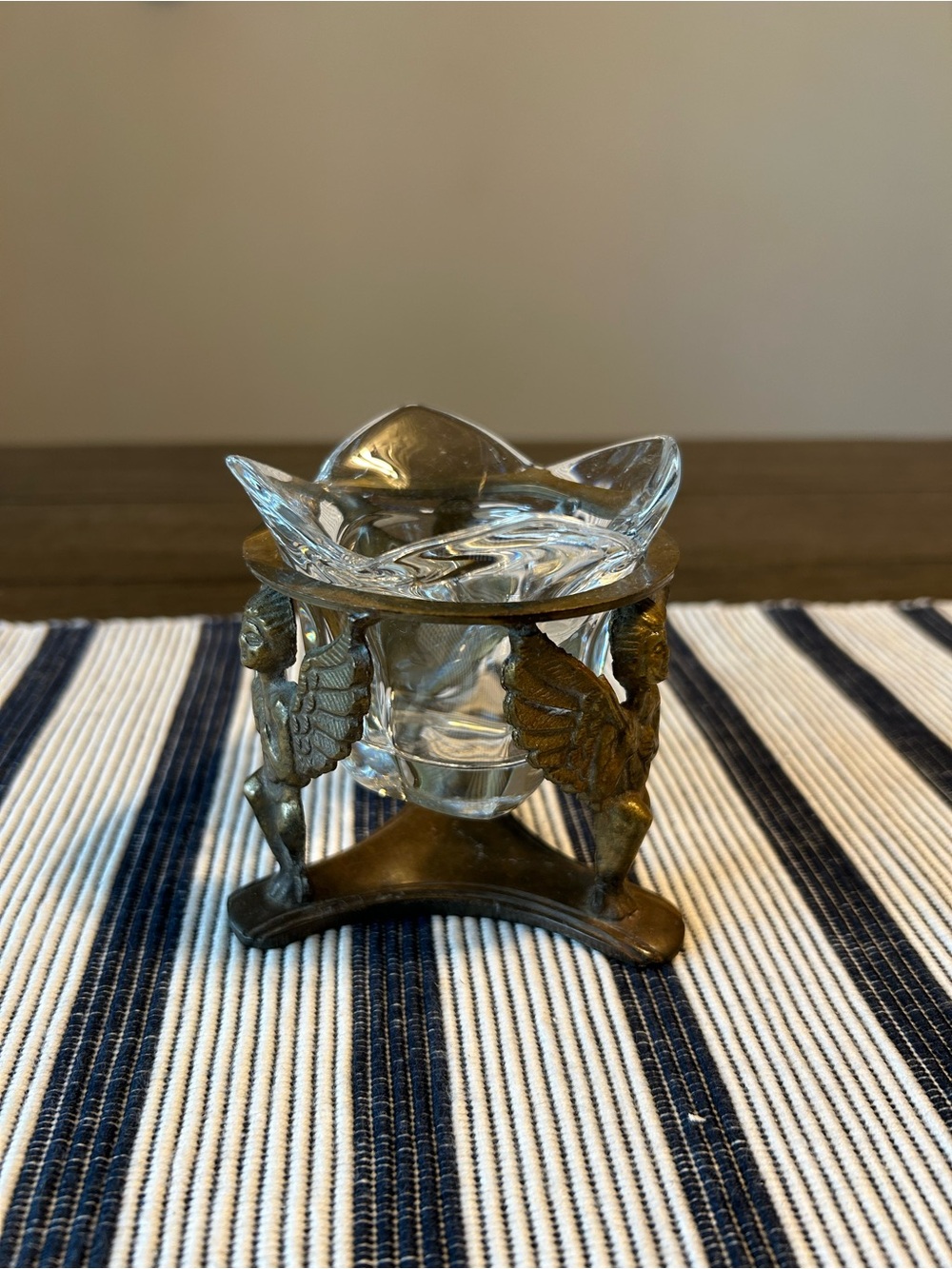 Vintage Cherub/Angel Brass Tealight Candle Holder